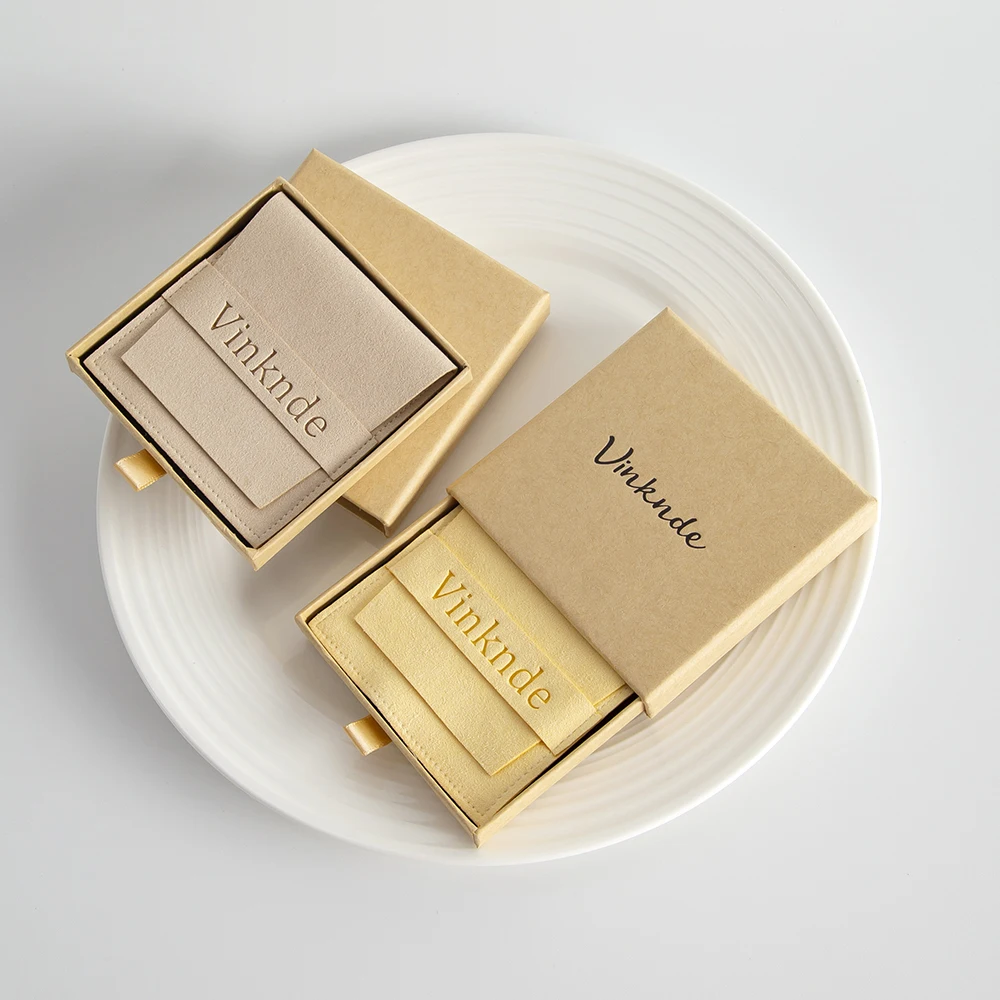 Custom logo Paper Cardboard Box Jewelry Package Gifts Drawer Box Necklace Bracelet Ring Box Organizer Microfiber Gift Bag Pouch