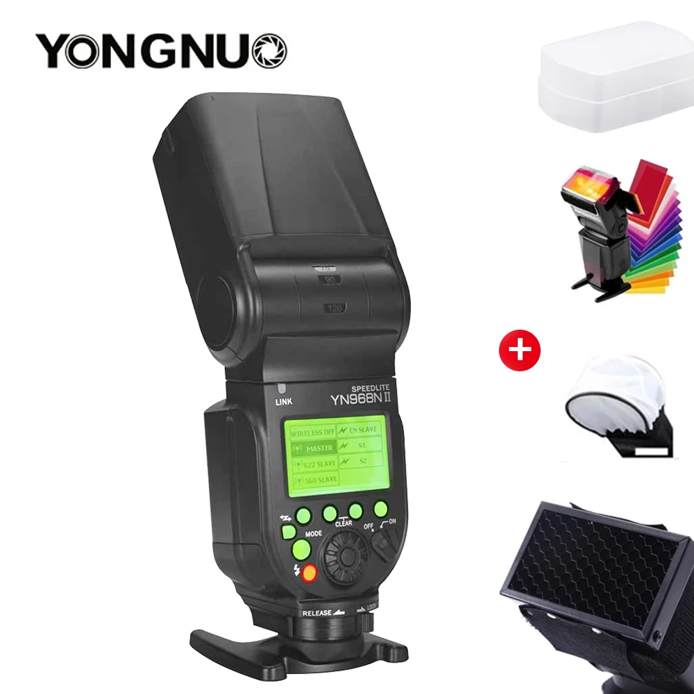 YONGNUO YN968N II YN968II Wireless Camera Flash Speedlite Master Optical Slave HSS TTL for Nikon D850 D750 Cameras GN60 1/8000s