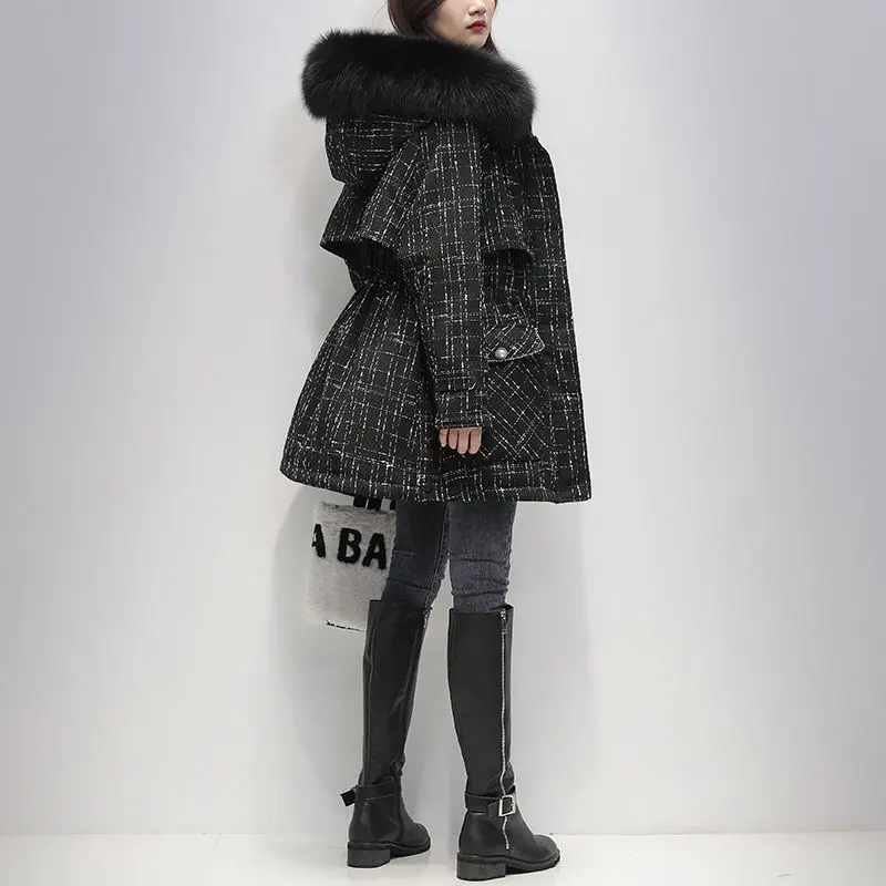 

Новинка 2023, зимняя женская парка, куртки с капюшоном, утепленные пуховики с хлопковой подкладкой, повседневные парки, одежда, свободная верхняя одежда O48