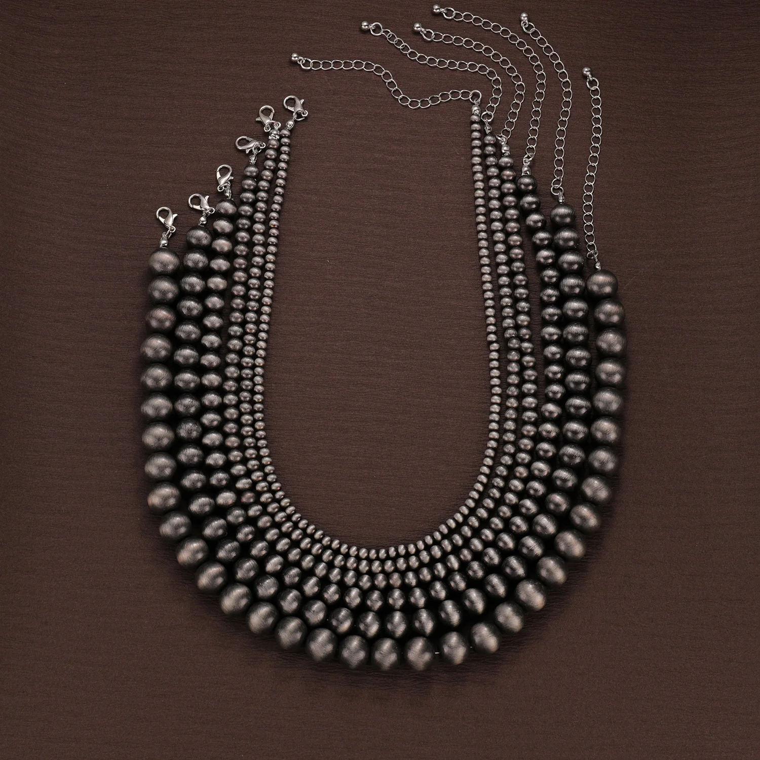 Модное Ретро Градиентное Матовое Ожерелье Из Бисера Размер CCB