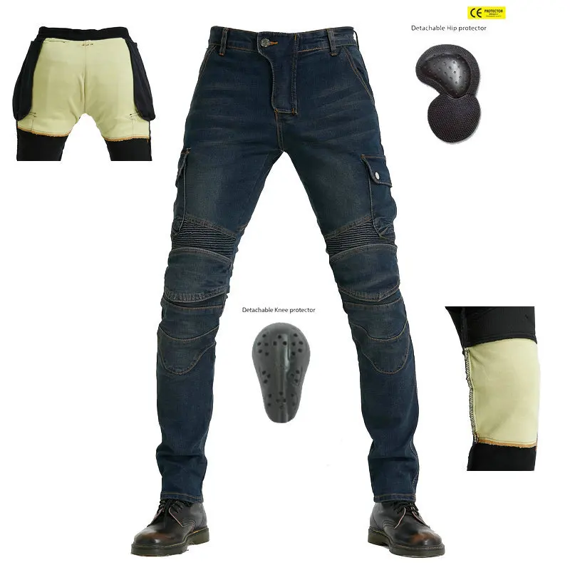 Affordable Motorcycle Kevlar Jeans Multi Bag Motorcycle Jeans Men's Denim Kevlar Pants Rider Pants Black Jeans Camo Cargo Pants