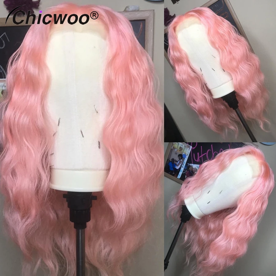 

Light Pink Deep Wave Short Bob Wigs Brazilian Virgin Human Hair 13x4 Transparent Lace Front Wig Preplucked Hairline Straight Wig