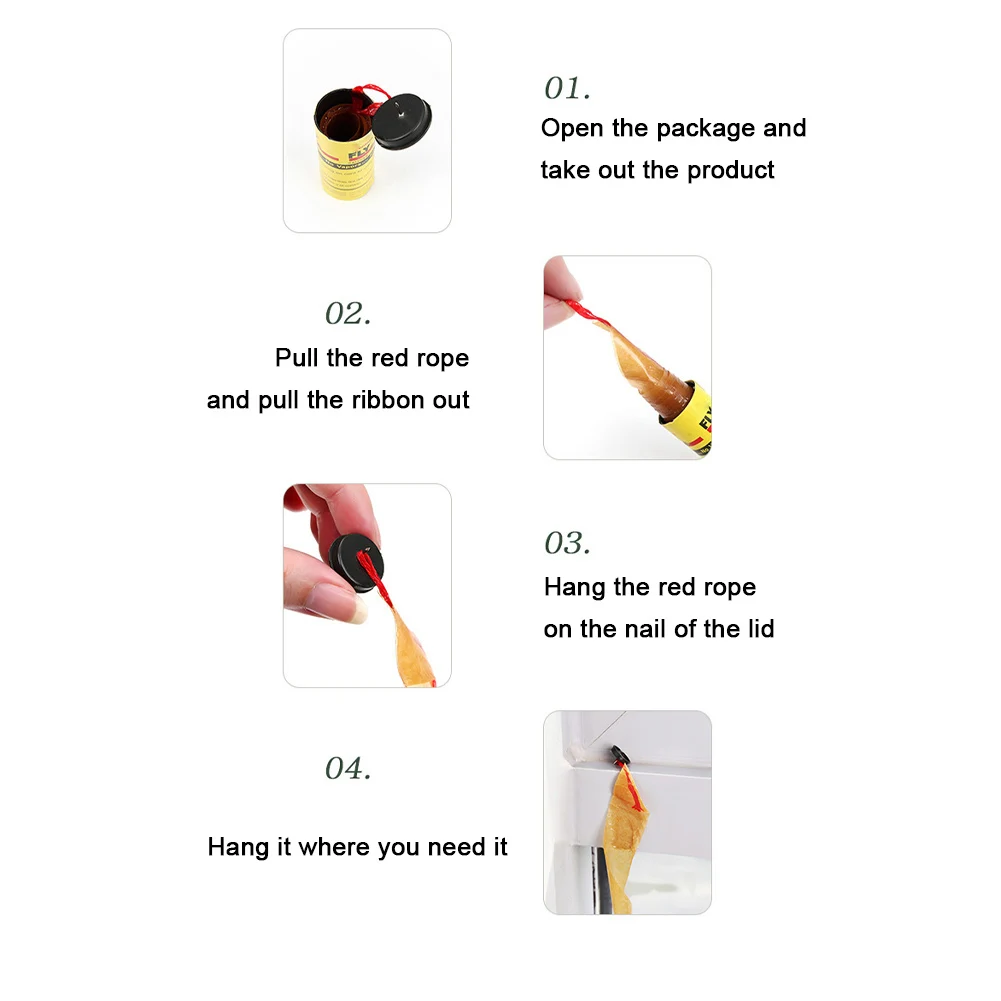 Липкие Бумажные Полоски Для Мух VKTECH — Прочные Ловушки Приманок Летающих