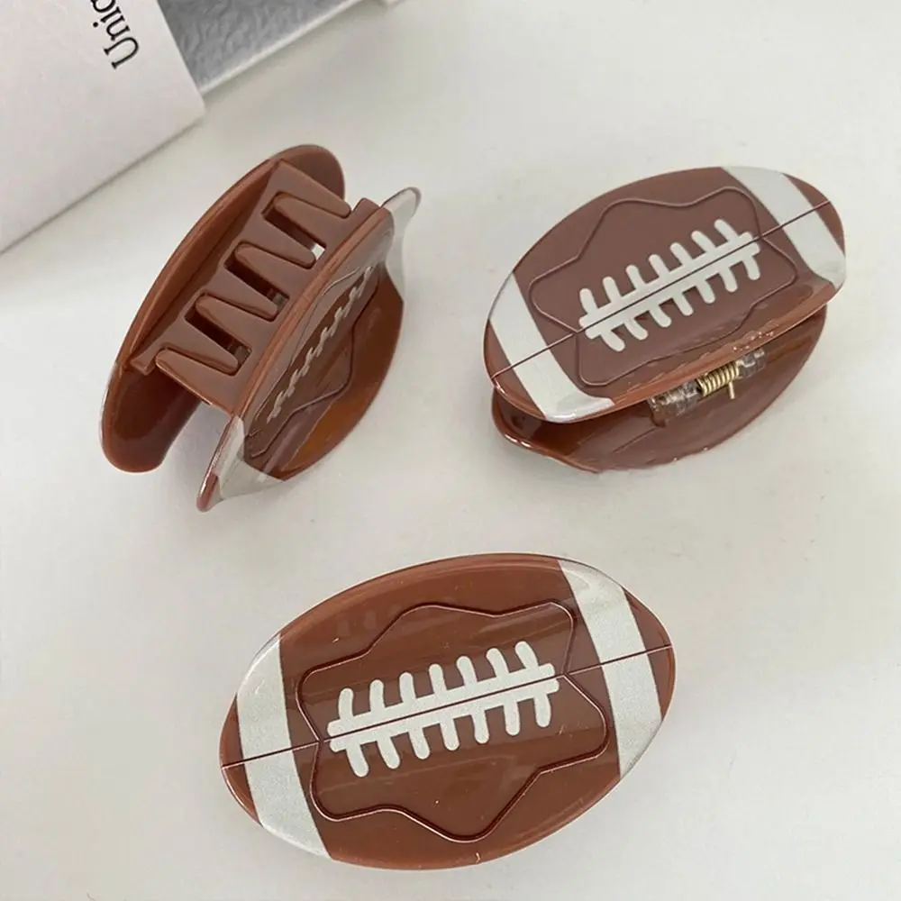 

Acrylic Rugby Hair Claw Sweet Hair Clip Football Sports Hair Accessories Headdress Daily