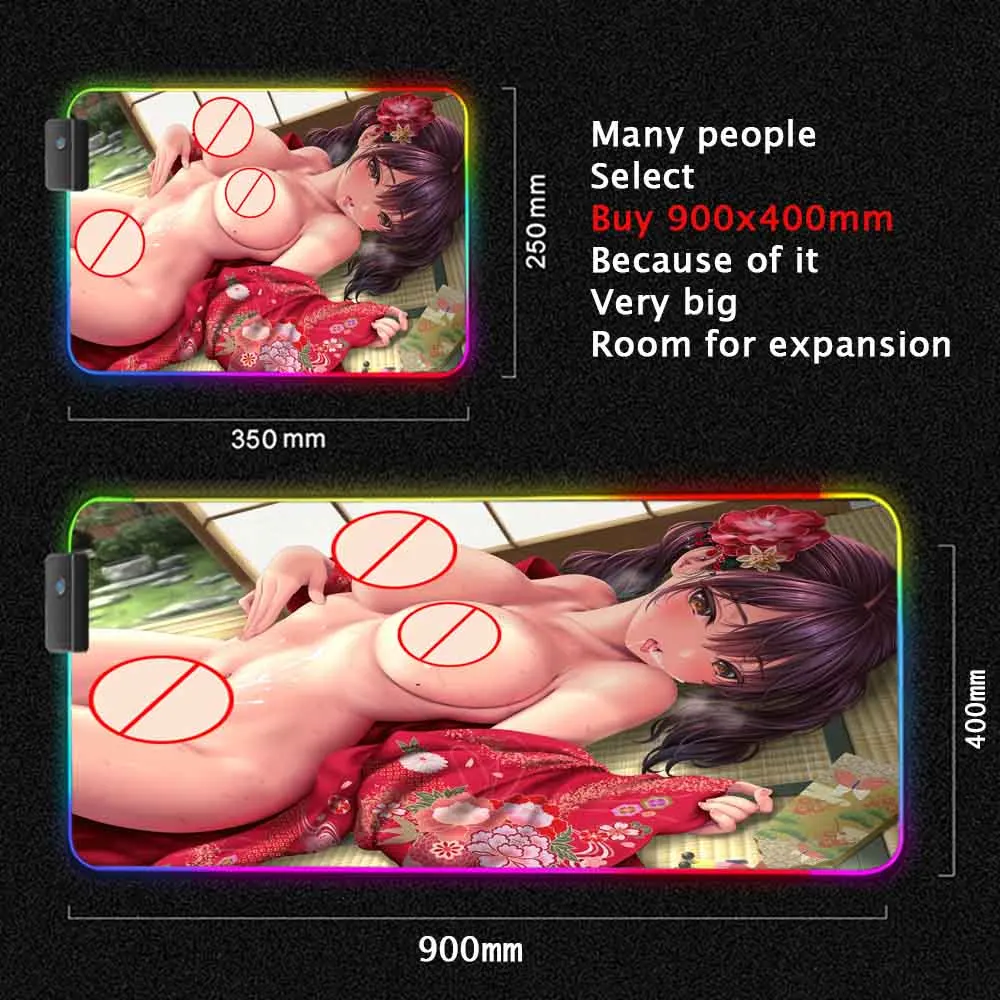 

Genshin Impact Large Gaming RGB Mouse Pad Computer Mousepad LED Mouse Mat Laptop Mausepad Mouse Carpet Keyboard Mat Desk Pad