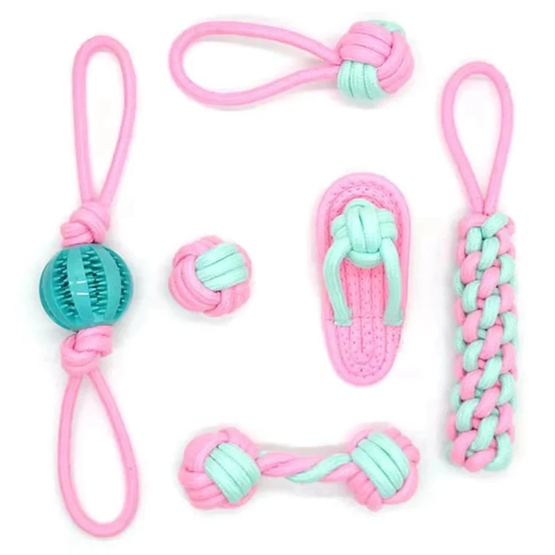 

Dog Toys Set Durable Chew Rope Toy Chew Toy Rope Teether For Small And Medium Dogs Natural Cotton