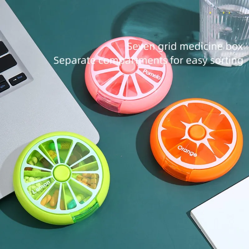 

Круглая коробка Seven Grid, коробка для таблеток на неделю, портативная вращающаяся коробка для таблеток, портативная мини-коробка для таблеток,...