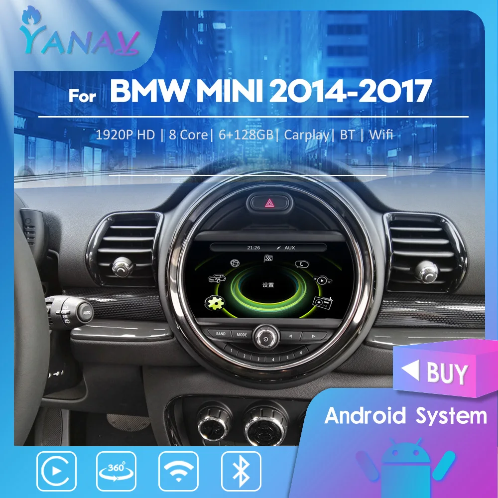 

2 Din Android Car Radio Head Unit GPS Navigation For BMW MINI 2014-2017 Auto Stereo Receiver Multimedia MP3 Player With Carplay