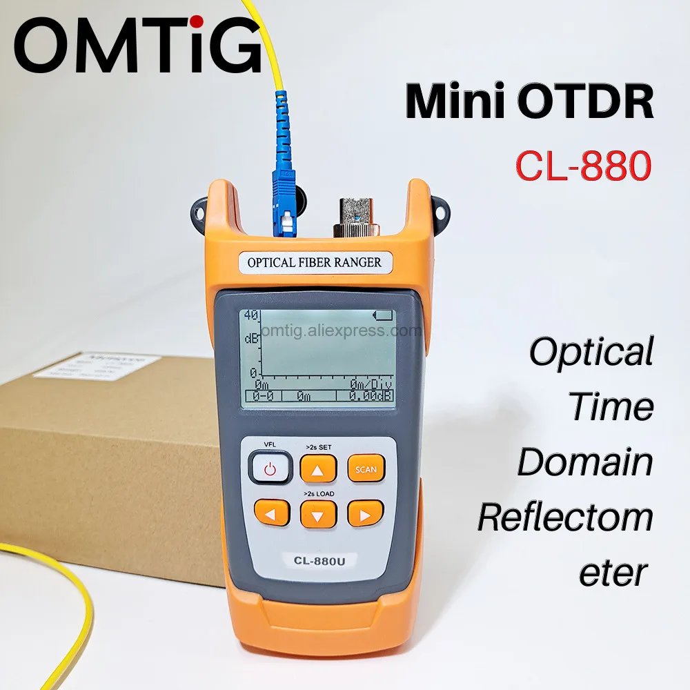 

Mini OTDR 60KM Optical Optical Time Domain Reflectometer Built in VFL with FC SC LCD OPTICAL FIBER RANGER CL-880