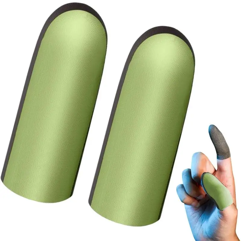 

Game Finger Sleeves 2PCS Silver Cloth Gamer Thumb Sleeves Game Accessories Finger Cot For Women Men Adults Teenagers