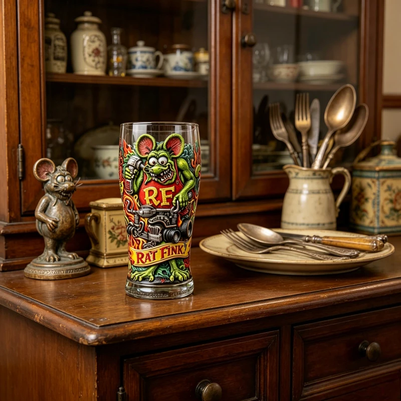Фото Классическая пивная кружка Rat Fink в стиле панк-рок и хот-род, коллекционные украшения для бара №5