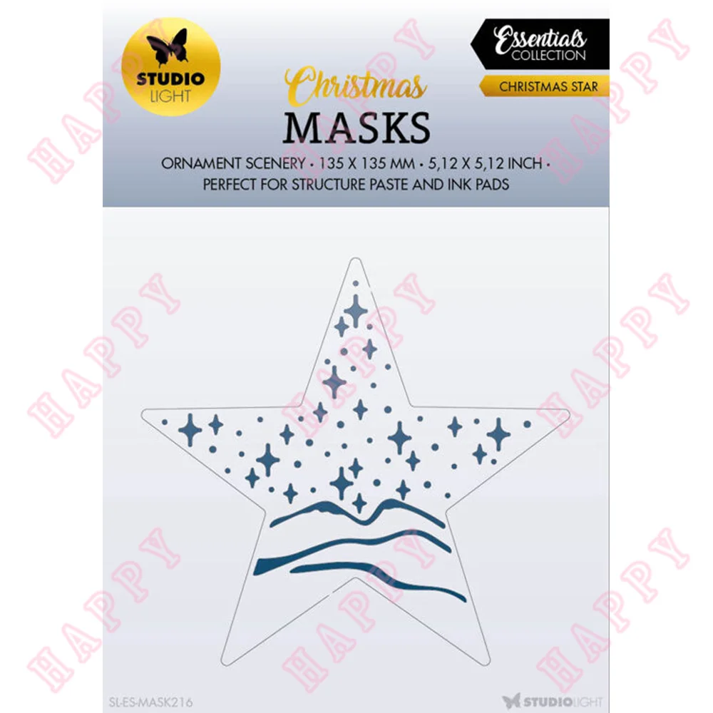 

Christmas Star Plastic Stencils Decorative Background DIY Layering Stencils Painting Scrapbook Coloring Embossing Album Template