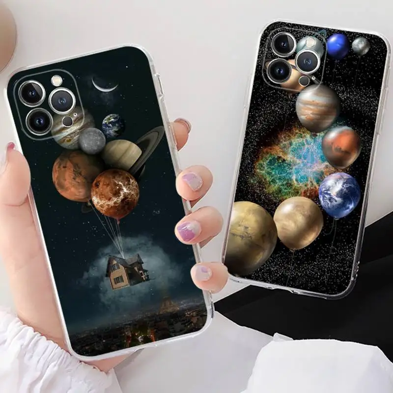 

Yinuoda Sky Space Planet Moon Stars Phone Case for iPhone 11 12 13 Mini Pro Max 8 7 6 6S Plus X 5 SE 2020 XR XS Case shell