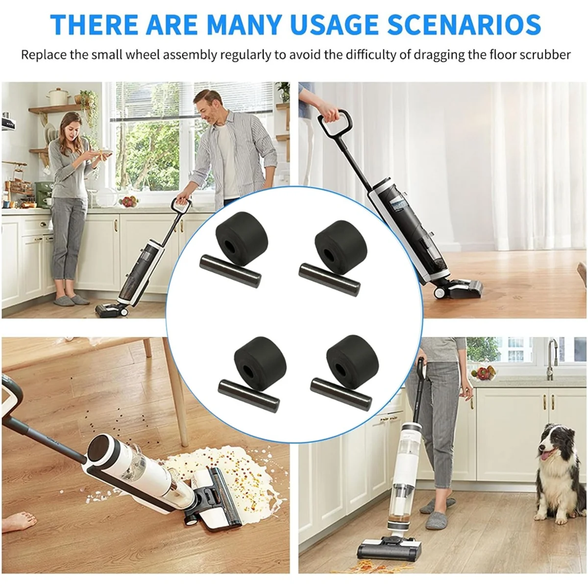 4 шт. сменные вакуумные колеса для Xiaomi Dreame H12/H13/H20/M13S скребок пола моторизованные