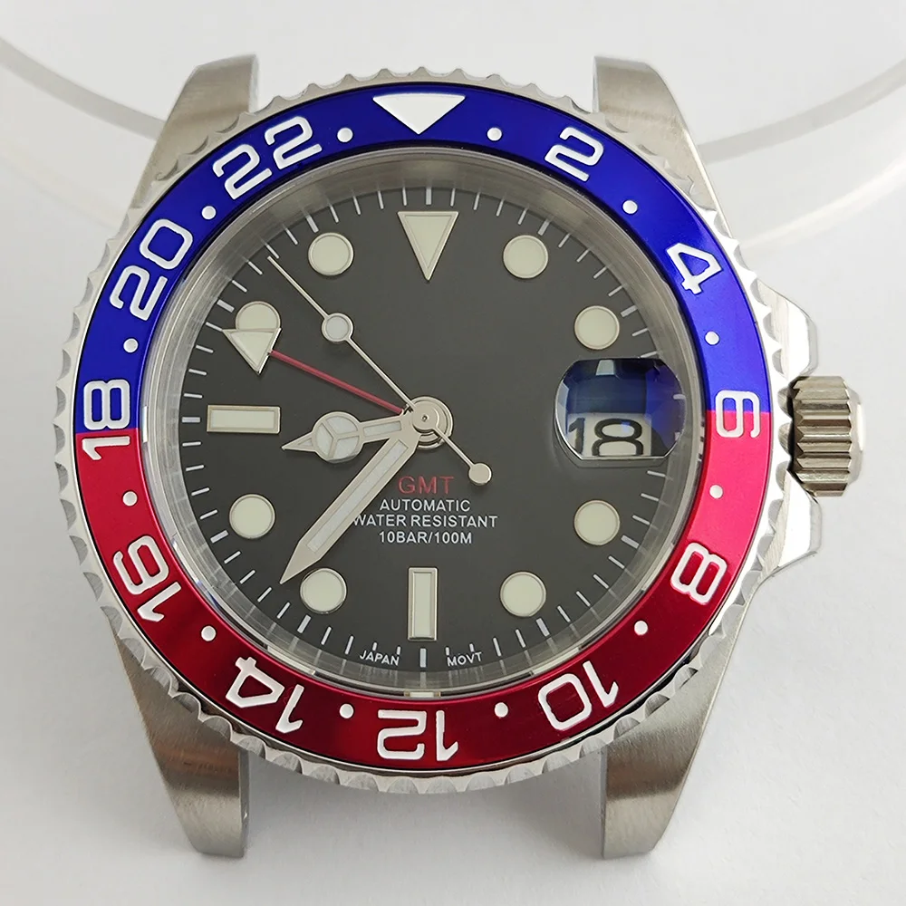 NH35 чехол NH34 GMT циферблат японский движение сапфировое стекло C3 зеленые