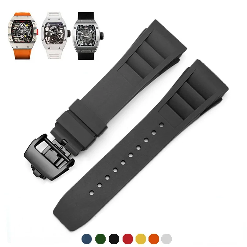 

Rubber watch band for Richard Mille RM011 Watch Accessories Silicone Strap Replacement Bracelet Wristband
