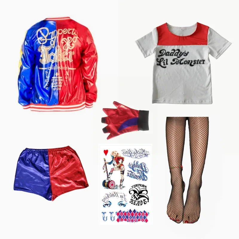 Детская футболка на Хэллоуин косплей костум Квинн отряд Харли монстр броки