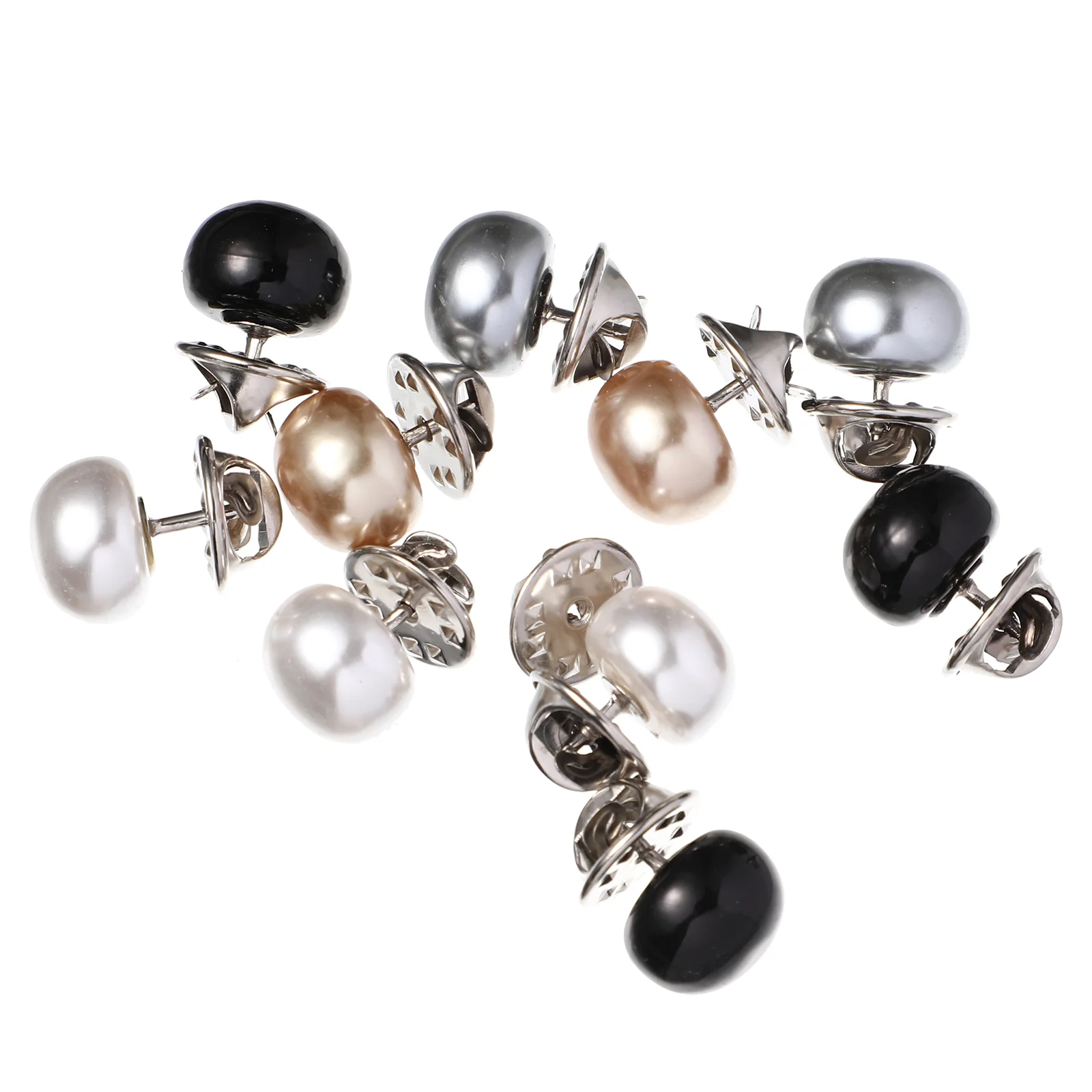 

20 Pcs Button Clothes Pearl Buttons Collar Brooch Metal Mini Badges Safety Collars
