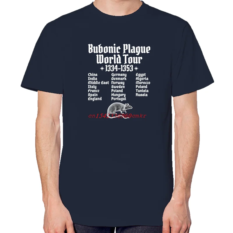 Унисекс летняя дышащая хлопковая футболка с забавным мем-принтом Bubonic Plague World Tour, причудливый подарок (art.: 3920da765c683) - 3920da765c683