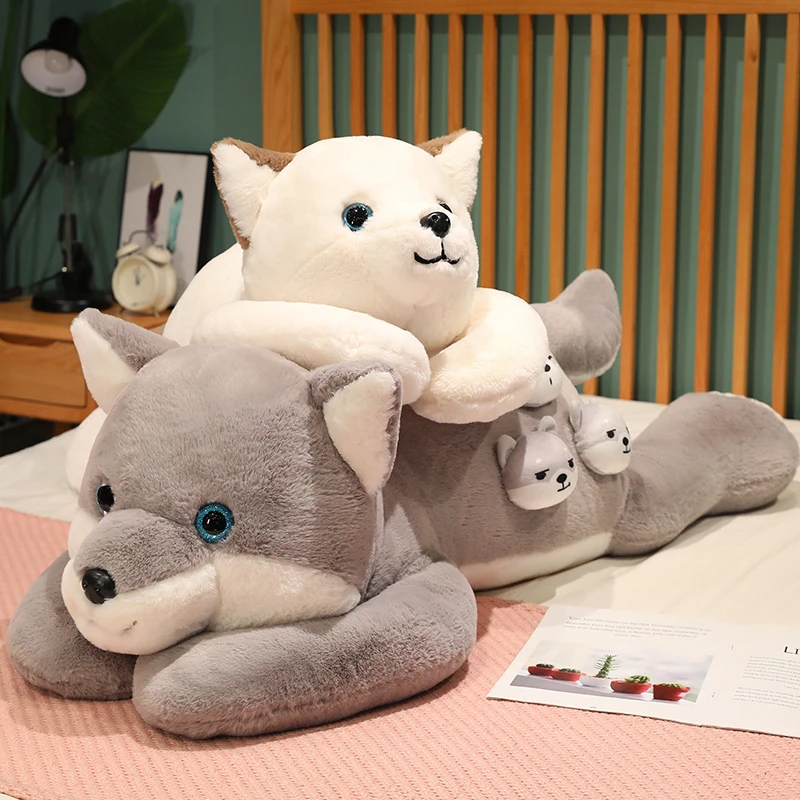 

Kawaii Soft Lying Dog Husky Shiba Inu Plush Stuffed Toy Doll Pillow Home Sofa Bed Decoration Cute Baby Girlfriend Birthday Gift