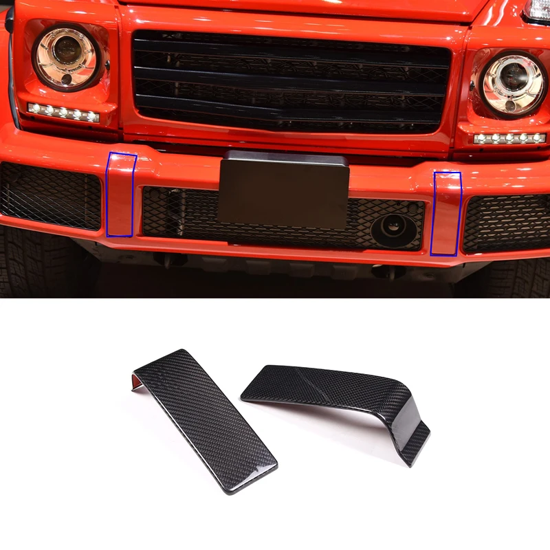 

Real Carbon Fiber Car Front Bumper Cover Trim Sticker For Mercedes-Benz G Class W463 2004-2018 Automotive Exterior Accessories