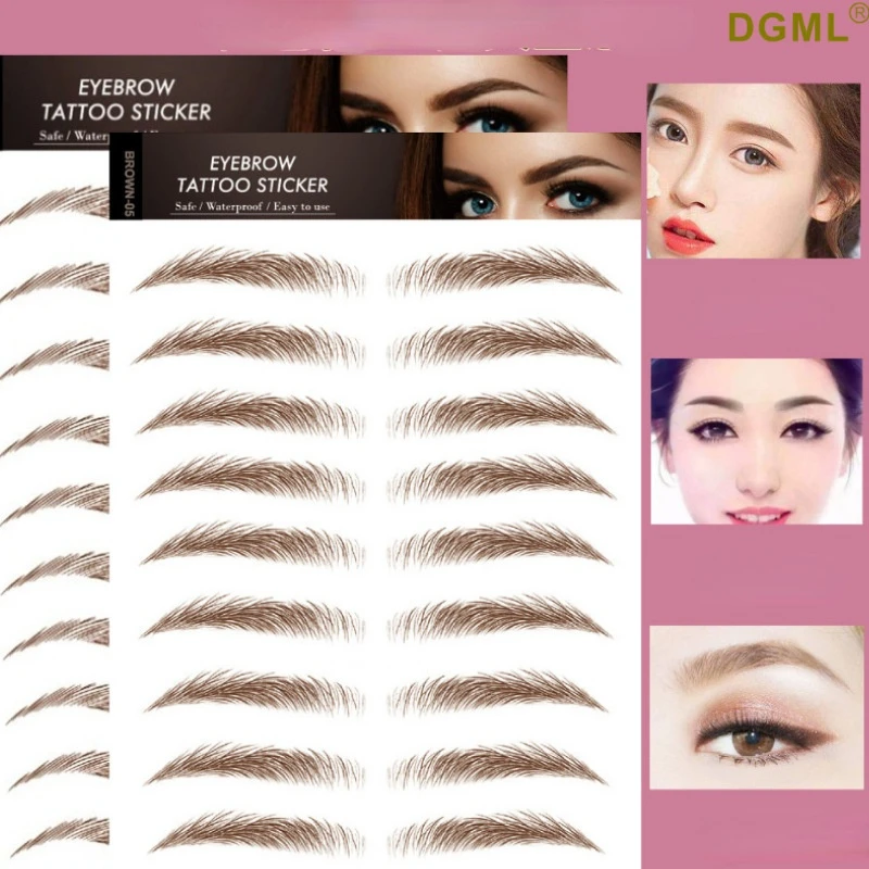 

Eyebrows Stickers Lasting 3D Simulation Black Brown Face Decoration Pretty Waterproof False Eyebrow Tattoo Stickers Cosmetic