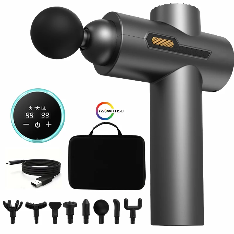 Ручной фасциальный пистолет-массажер YAOWITHSU для глубоких тканей и мышц идеально