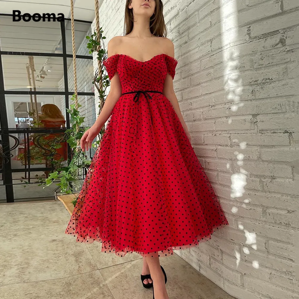 

Платье-миди из тюля в горошек, с открытыми плечами, ТРАПЕЦИЕВИДНОЕ