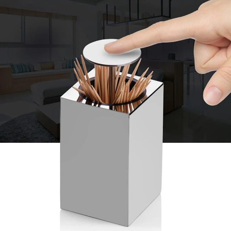 

Toothpick Holder Stainless Steel Rustproof Durable Portable Toothpick Can Travel Hotel Toothpick Box Storage Holder