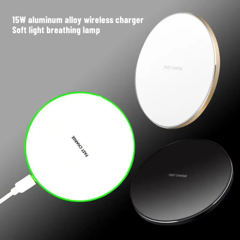 Wireless Charging Board New Desktop Round Aluminum Alloy Wireless Charger For IOS Android Mobile Phone Wireless Charging Board