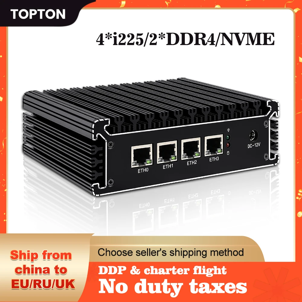 TOPTON новый роутер 11-го поколения Pentium N6005 2 5G pfSense 4 * Intel i225 Nics NVMe DDR4 безвентиляторный