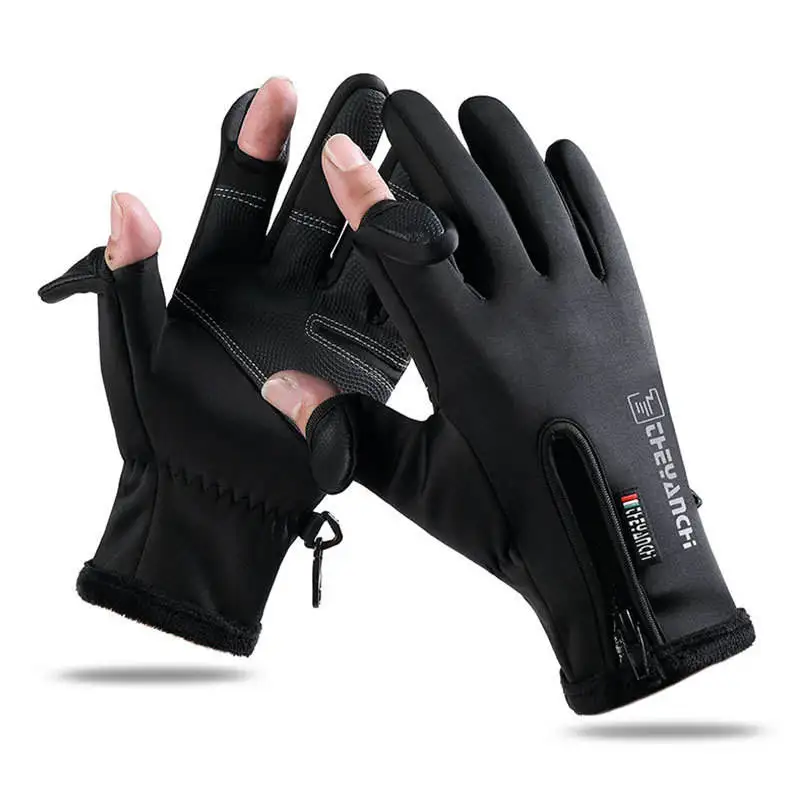 

Q808 Winter Men's Cycling gloves Sport touch screen with fleece thickened warm fishing gloves