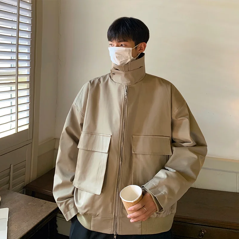 Winter Jacket Men Warm Fashion Thickened Shoulder Pad Jacket Men Streetwear Korean Loose Thick Short Coat Mens Parker Clothes