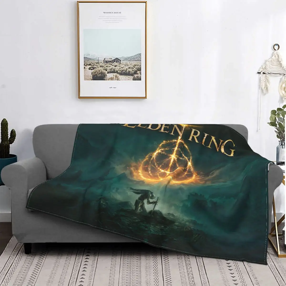 Elden Ring Gamer Blankets Fleece Spring/Autumn Vagabond Hero Warrior Portable Throw Blankets for Sofa Office Bedspreads