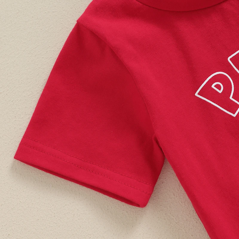 Футболка с коротким рукавом и шорты принтом в виде сердечек