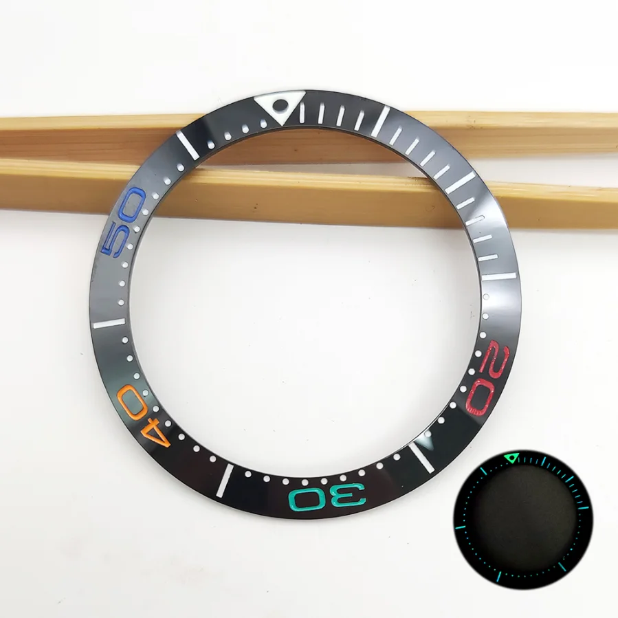 

38mm Ceramic Bezel Inset Luminous Bezel Watch Parts for Watch Case Modification