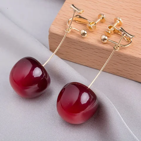 Клипсы-серьги Gamonitor Красная вишня