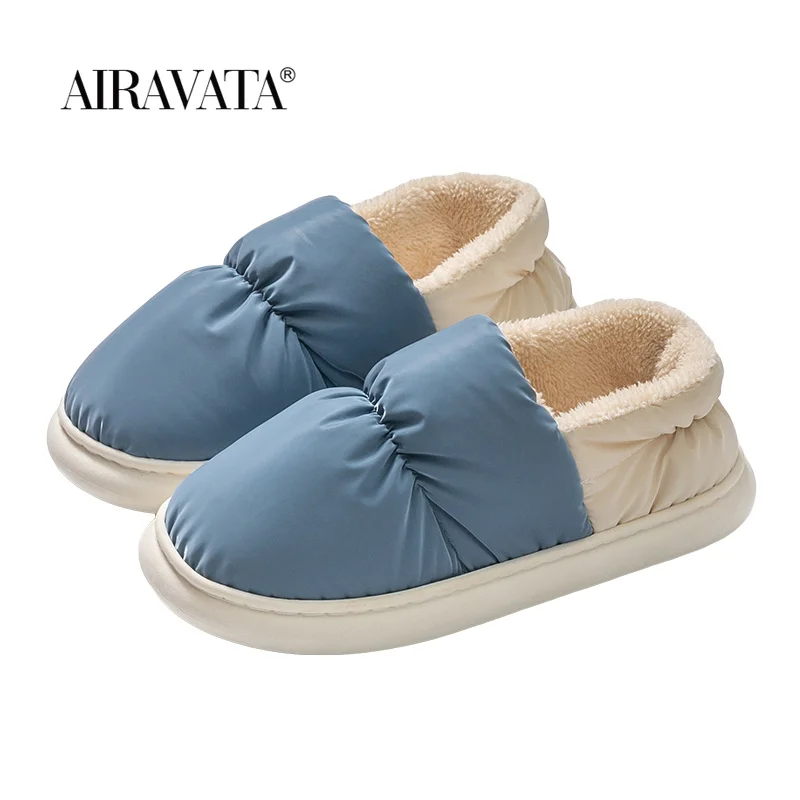 

Women Winter Boots Warm Down Shoes Keep Warm Thick Platform Couple Men's Home Slippers Soft Cozy Ladies Shoes