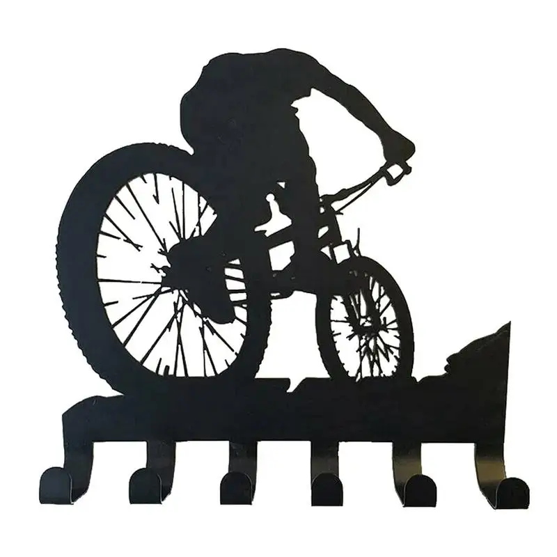 

Black Metal Key Holder Wall Mounted Key Holder Hooks Self-Adhesive Key Rack For Organizing Key Fob Small Bag Handbag