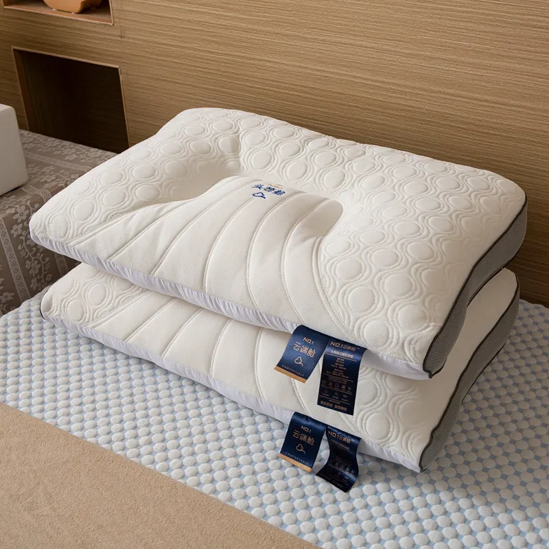

Stylish Pillows for Sleeping Bed Latex 48*74cm Quilted Soft Neck Pillow Orthopedic for Side Back Stomach Sleepers Comfortable