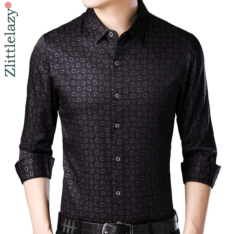 

2022 брендовая Повседневная Весенняя Роскошная приталенная Мужская рубашка с длинным рукавом и надписью, уличная одежда, мужские рубашки, мо...