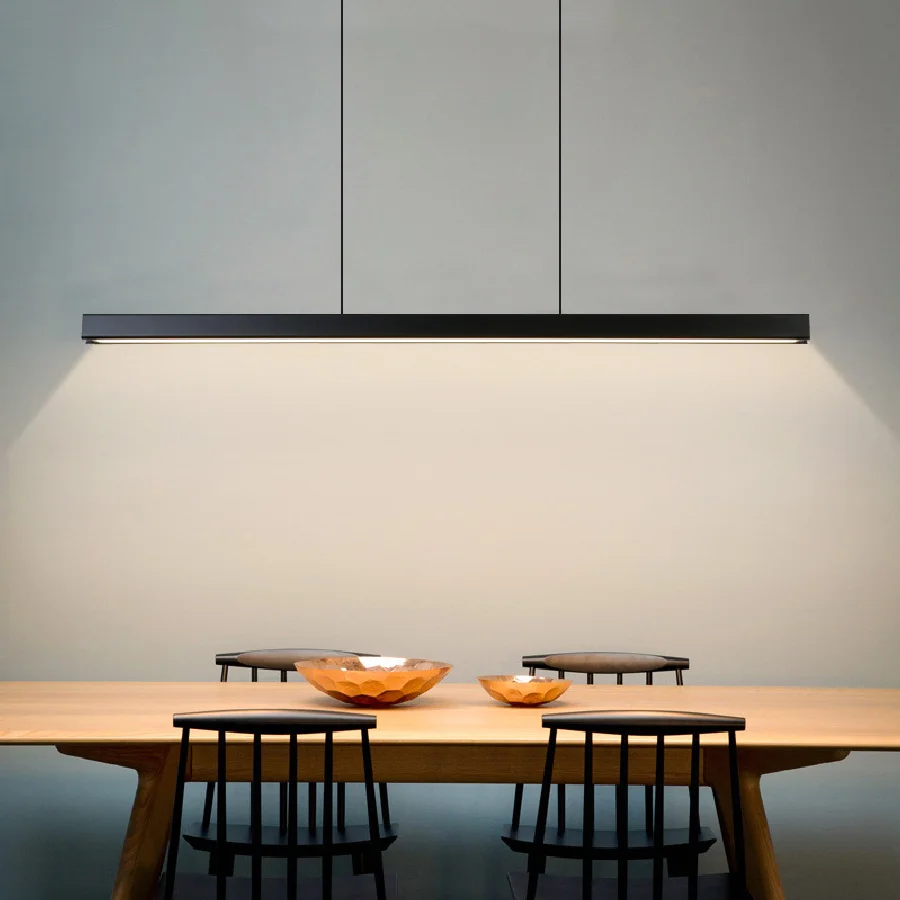 

Современные подвесные светильники в скандинавском стиле, люстра для столовой, гостиной, кухни, офиса, магазина, длинная полосатая Подвесная...