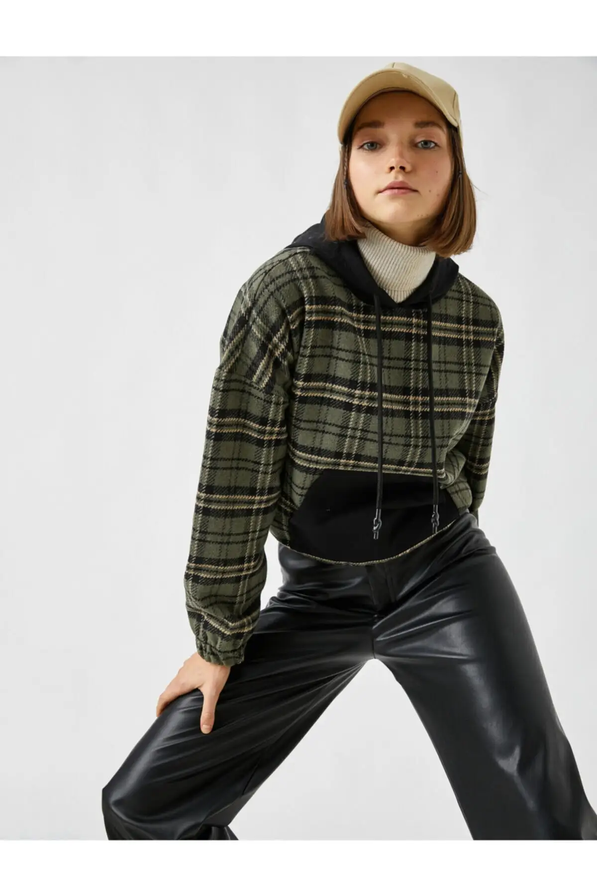 

Women's Sweatshirt Hooded Pocket Checked Long Sleeve Blouse Hoodies Fashion All Season New Pullovers Fleece