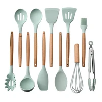 91112pc silicone kitchen utensils set non stick spatula shovel wooden handle cooking tools kitchen accessories tool