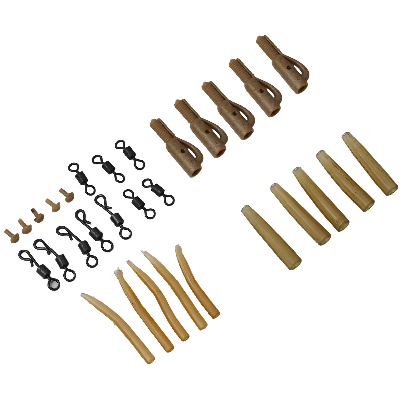 

30pcs/set Carp Fishing Lead Clip Quick Change Swivel Tail Rubber Anti Tangle Sleeves Carp Rigs Sleeve Beads Accessories