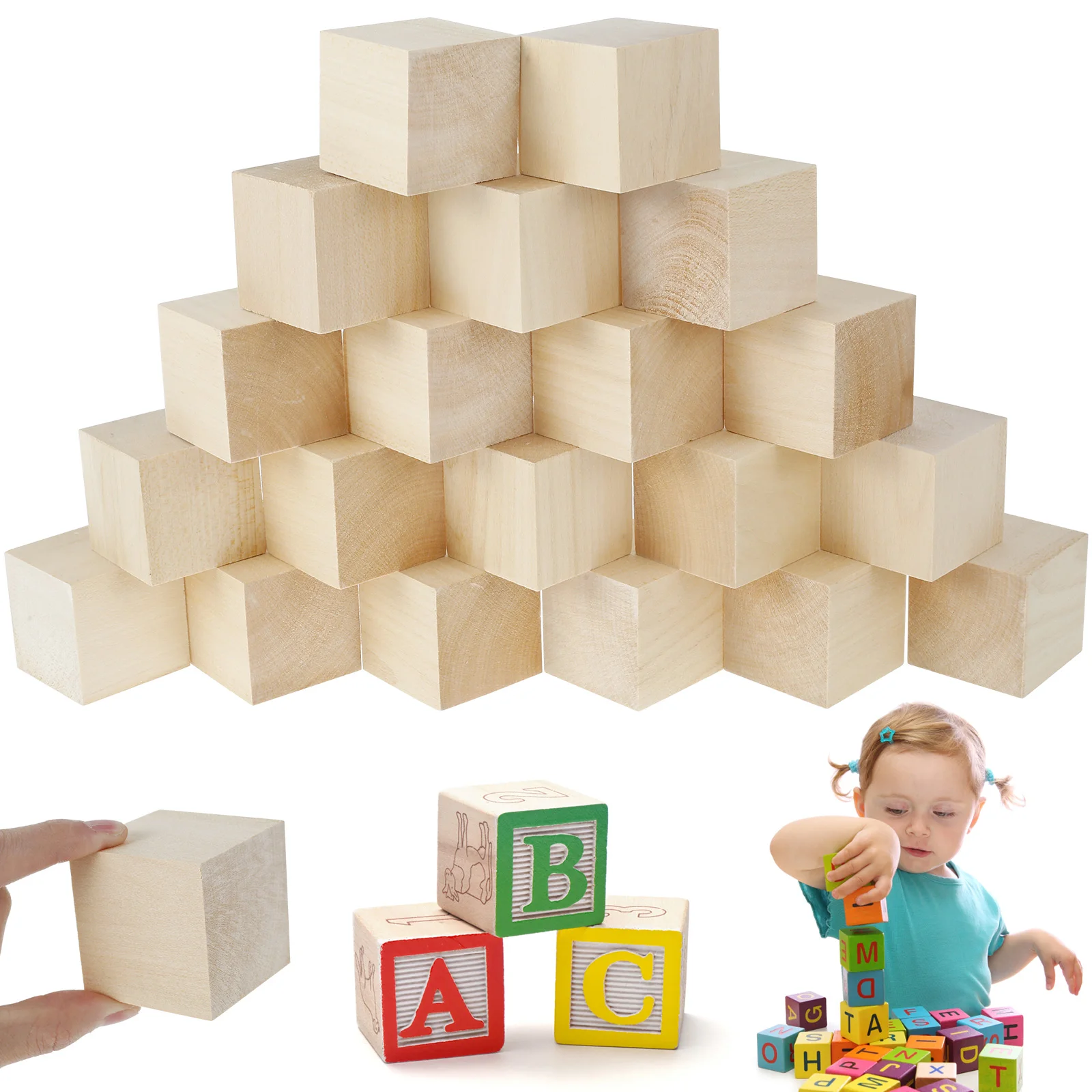 

20Pcs Basswood Carving Block Natural Smooth Wood Carving Block Portable Unfinished Wood Block 2 x 2 x 2 Inch Carving Whittling