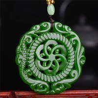 natural turquoise hand carved hollow dragon and phoenix jade pendant fashion boutique jewelry men and women necklace accessories