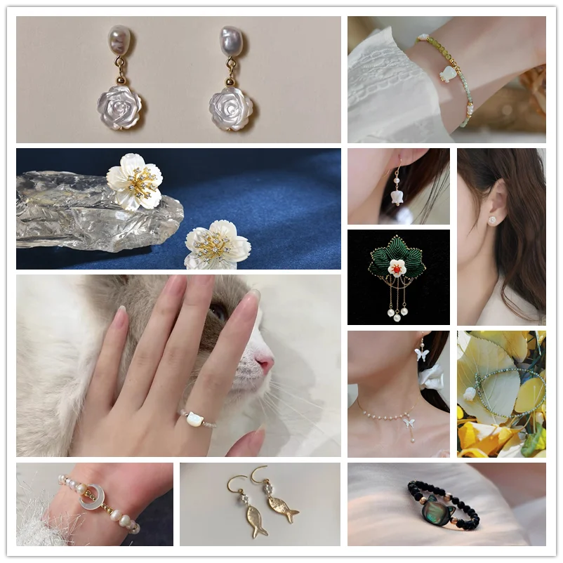 Подвеска в виде натуральной ракушки с цветами черная желтая белая из