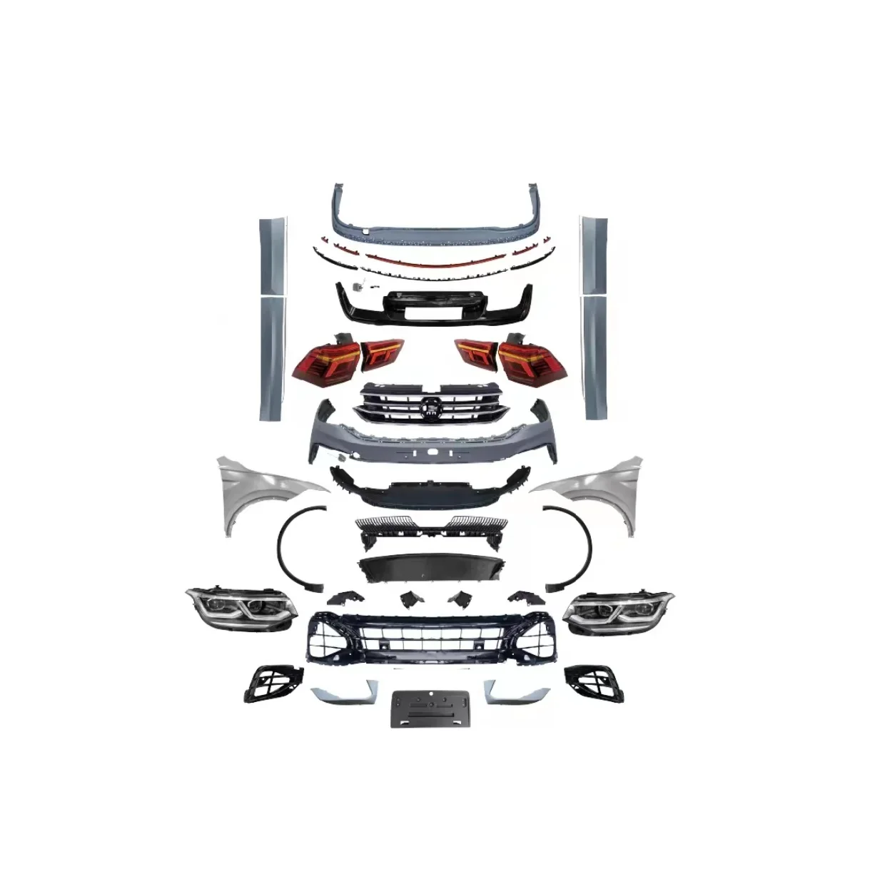 Фото XLstyling обновленная модернизация Facelift передняя часть для BMW Stange nachr R 2021 R Bodykit для VW Tiguan 2017 Alt Zu новый корпус №1