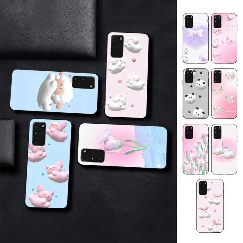

3D Modeling cute animal flowers Phone Case for Samsung S10 21 20 9 8 plus lite S20 UlTRA 7edge